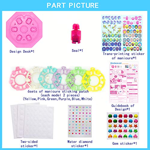 TongS Arts and trafts Supplies Manicure Nil Kit Art Set Stickers Creative Gifts for niños Girls Ages 4 up