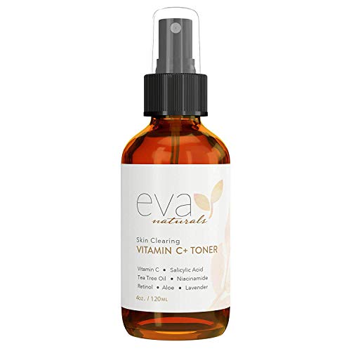 Tónico Vitamina C Plus Eva Naturals (4 oz) - Spray Facial Antienvejecimiento con Retinol y Ácido Hialurónico - Reducción de Manchas, Poros y Producción de Colágeno