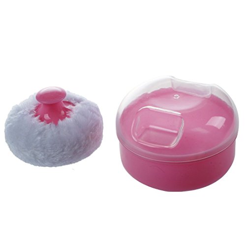 TOOGOO Contenedor Estuche Caja De Esponja De Borla De Polvos CosméTico De Cuerpo Cara Suave De Bebé PortáTil Mini Rosado