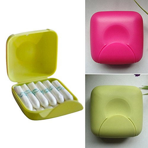 Tookie - Tampones de almacenamiento para mujer, 1 paquete de viajes, al aire libre, portátil, para mujeres, Tampones, caja de almacenamiento, color ramdón