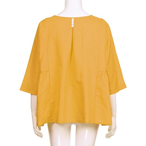 Top Suelto Mujer Verano, Covermason Mujeres Que Imprimen Las Camisas Blusa de Manga Larga Casual(52,Amarillo)