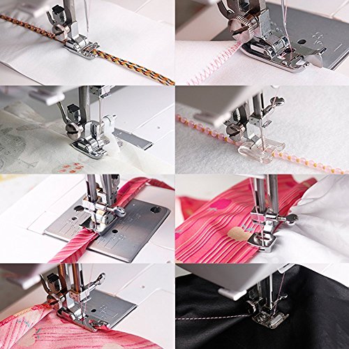 TopDirect 52 Piezas Kit Prensatelas Universal Multifuncional Pie de Maquina de Coser para Singer, Brother, Janome, JUKI, Toyota
