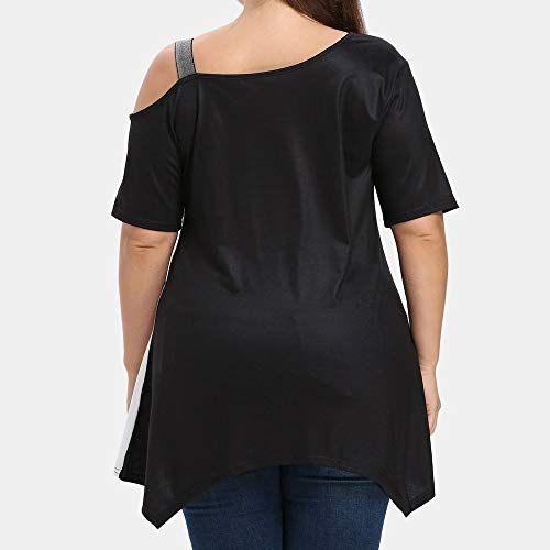 TOPKEAL Camisas Mujer Manga Corta Tallas Grandes Nota Musical Imprimir El Verano Blusas Mujeres Tops Camisetas Moda 2019 (Negro, XXXXXL)