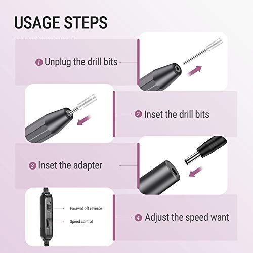 Torno para Uñas,Teaisiy 11 en 1 set Lima Electrica Uñas set de Manicura y Pedicura, Ajustable Limas de Uñas Profesionales para Pedicura Electrico, set Manicura para Salón DIY(Gris)