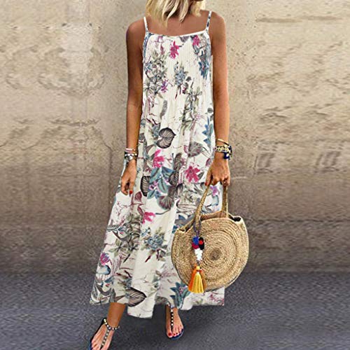 Tosonse Vestidos Bohemios para Mujer Vestido Largo Largo con Estampado Floral Vintage Y Talla Grande