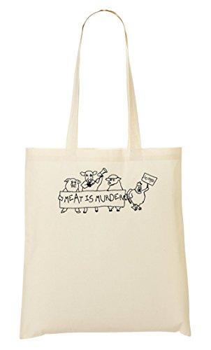 ToteWorld Go Vegan! Meat Is Murder Bolso De Mano Bolsa De La Compra