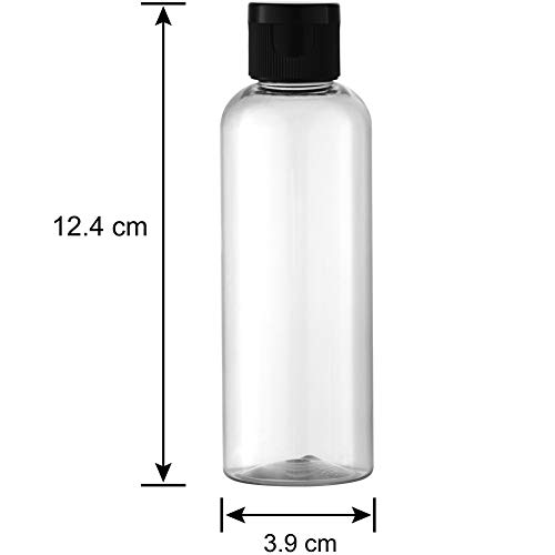 Toureal 100ML Botella de Viaje Flip-Cap (5 Piezas) Contenedor Vacío para Cosméticos con Embudo (Transparente)