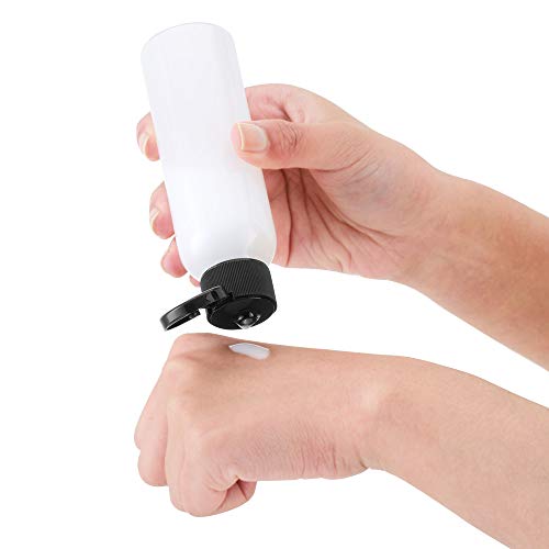 Toureal 100ML Botella de Viaje Flip-Cap (5 Piezas) Contenedor Vacío para Cosméticos con Embudo (Transparente)