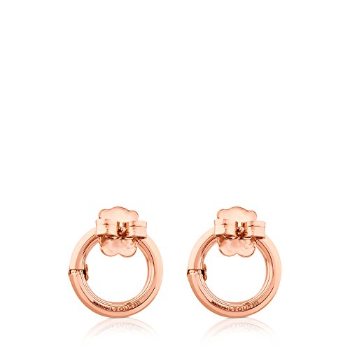 TOUS Pendientes HOLD de tuerca para mujeren Plata Vermeil de Primera Ley, Diámetro 1,6 cm