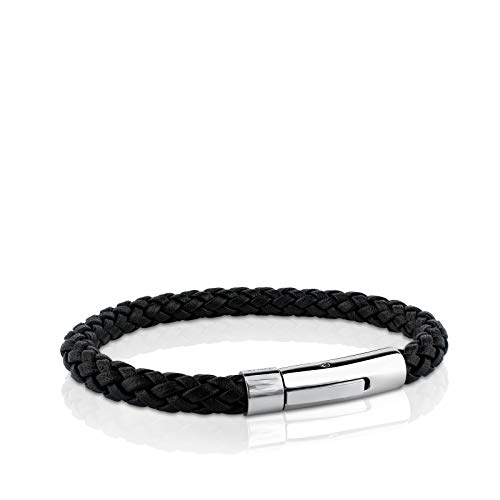TOUS Pulsera Man en Acero y Cuero Trenzado (916141500)