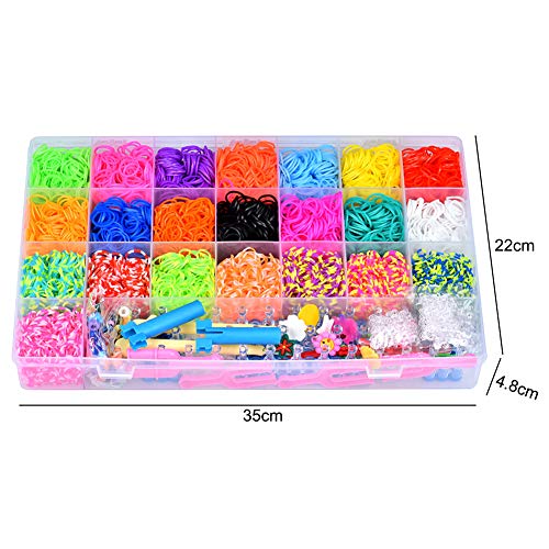 Towinle Caja Pulseras Gomas 6800 Bandas de Silicona Para Hacer Pulseras De Colores Loom Kit para Pulseras