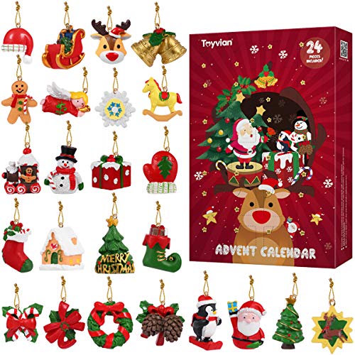 Toyvian Calendarios de adviento, Cuenta atrás Navidad para Bricolaje 24 días Adornos Decorativos para Navidad Vacaciones Advent Calendar