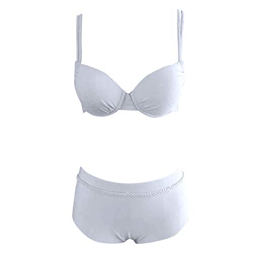 Traje De Baño Mujer Sexy Bañador de Baño Conjunto de Bikini Push up Sujetador Acolchado Color sólido Bohemio BañAdores Tops y Braguitas Ropa de Playa vikinis riou