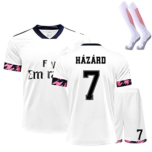 Traje de fútbol Hombres Peligro 7 Modric 10 20/21 Inicio Jersey Equipo de Competencia Uniforme de Entrenamiento Hombres y Mujeres Personalizados 1 par de calcetines-7-16
