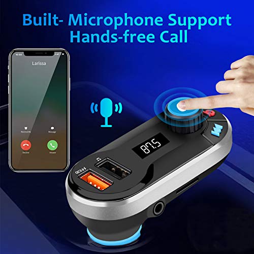 Transmisor FM bluetooth para Coche Manos Libres Cargador USB Adaptador de Radio Reproductor MP3