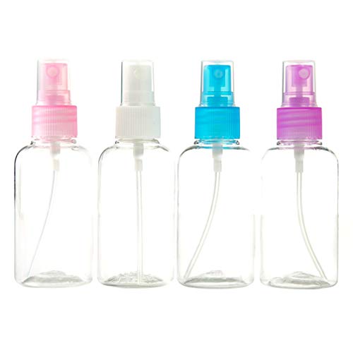 Transparente Botella de Spray Plástico, Botellas de Pulverización de Plástico, Bote Spray Pulverizador para Vacaciones, Viajes de Negocios, Maquillaje, Limpieza - 6 Piezas (75 ML)