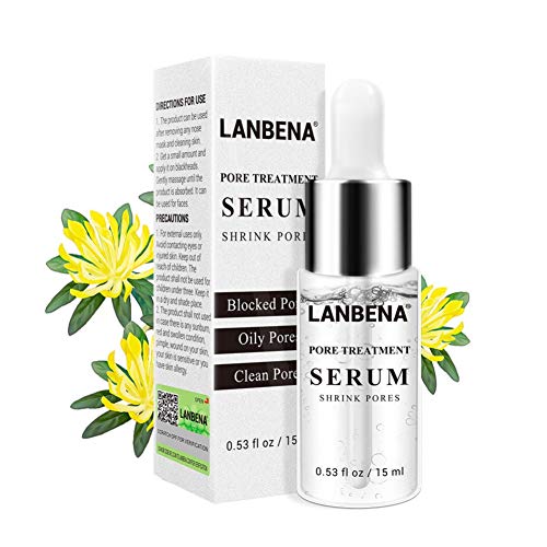 Tratamiento de poros Sérum Shrink Pore Acne Speckle Manchas de acné ácido hialurónico Vitamina C Esencia facial Cuidado de la piel 15 ml Yiitay