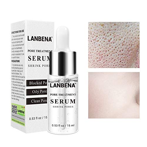 Tratamiento de poros Sérum Shrink Pore Acne Speckle Manchas de acné ácido hialurónico Vitamina C Esencia facial Cuidado de la piel 15 ml Yiitay