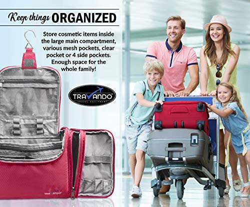 TRAVANDO ® Neceser Mujer Grande XXL, Bolsa de Aseo para Colgar, Neceser de Viaje, Accesorios de baño, Bolso de Maquillaje, Mujeres