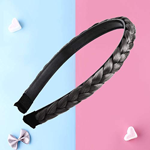 Trenza Trenzado Aro para el cabello Trenzado Trenzado Diadema Accessioeies para mujeres Niñas (Negro)