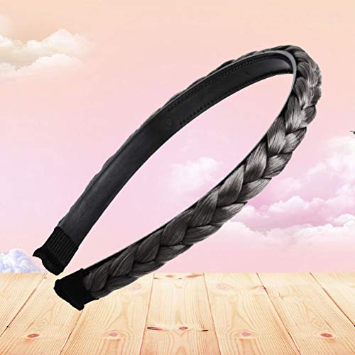 Trenza Trenzado Aro para el cabello Trenzado Trenzado Diadema Accessioeies para mujeres Niñas (Negro)
