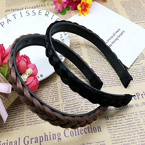 Trenza Trenzado Aro para el cabello Trenzado Trenzado Diadema Accessioeies para mujeres Niñas (Negro)