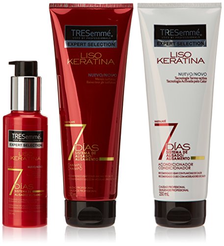 Tresemmé - Kit de Alisado Liso Keratina - Tratamiento 120 ml + Champú 250 ml + Acondicionador 250 ml