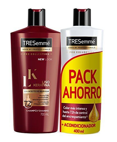TRESemmé Pack con Champú y Acondicionador Liso Keratina - 2 Paquetes de 1.1 l, (4 unidades - 2.2 l in total)