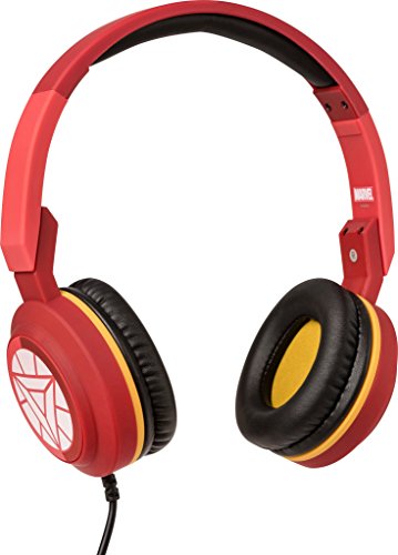 Tribe Marvel - Auriculares on-ear con micrófono I Auriculares Cascos para Iphone, Android, Movil, PS4, XBOX, PC, Computador - diseño Iron man