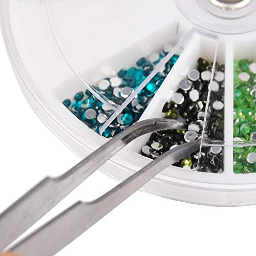 TRIXES 2 Pinzas para Decoración de Uñas; Gel Acrílico Diamante de Imitación Brillantitos Pegatinas Tenazas Alicates