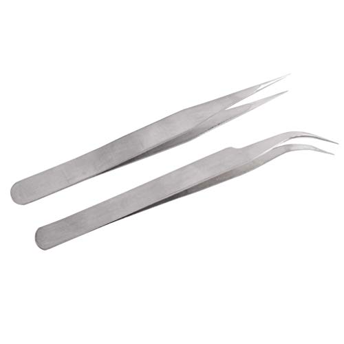 TRIXES 2 Pinzas para Decoración de Uñas; Gel Acrílico Diamante de Imitación Brillantitos Pegatinas Tenazas Alicates