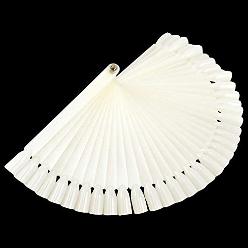 TRIXES 50 Palillos para Puntas Postizas del Arte en Uñas Práctico Esmalte Blanco Muestra las Tablillas del Abanico