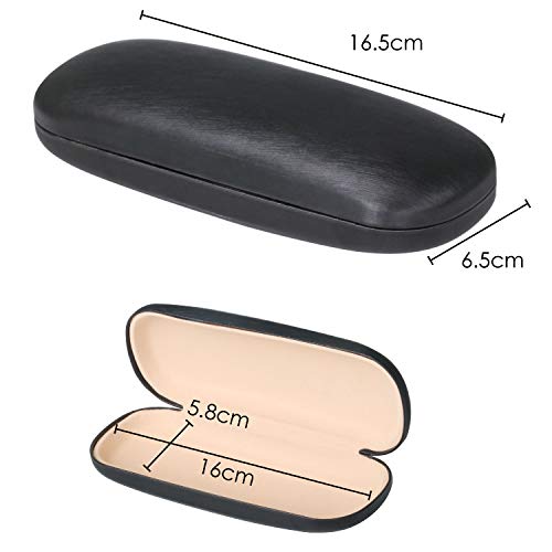 TRIXES Estuche Negro Símil Cuero para Gafas de Marcos Pequeños y Medianos