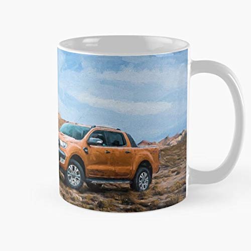 Truck Desert Show Orange Ranger 2018 Detroit Car Auto La Mejor Taza de café de cerámica de mármol Blanco de 11 oz