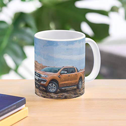 Truck Desert Show Orange Ranger 2018 Detroit Car Auto La Mejor Taza de café de cerámica de mármol Blanco de 11 oz