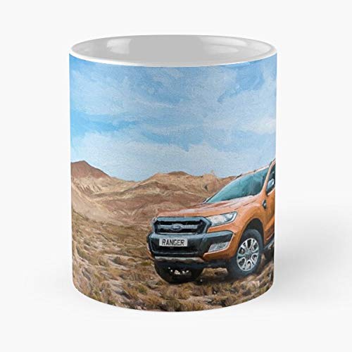 Truck Desert Show Orange Ranger 2018 Detroit Car Auto La Mejor Taza de café de cerámica de mármol Blanco de 11 oz