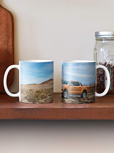Truck Desert Show Orange Ranger 2018 Detroit Car Auto La Mejor Taza de café de cerámica de mármol Blanco de 11 oz