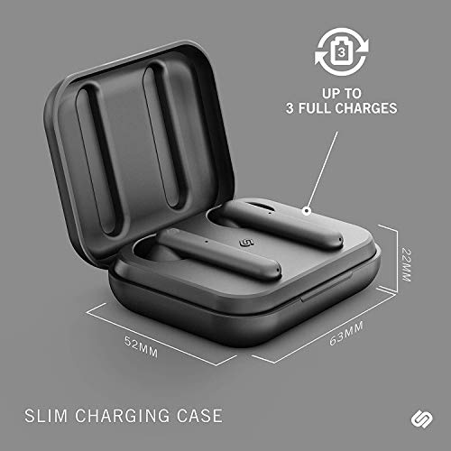 True Wireless Auriculares Urbanista Stockholm 14H de Duración Bluethooth 5.0 con Estuche de Carga, Controles Táctiles y Cascos con Micro Dual Compatible con Android e iOS - Payaso Oscuro