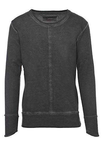 trueprodigy Casual Hombre Marca Sudadera Basico Ropa Retro Vintage Rock Vestir Moda Cuello Redondo Manga Larga Slim Fit Designer Fashion Sweater Sudadera Pullover, Colores:Anthracite, Tamaño:S