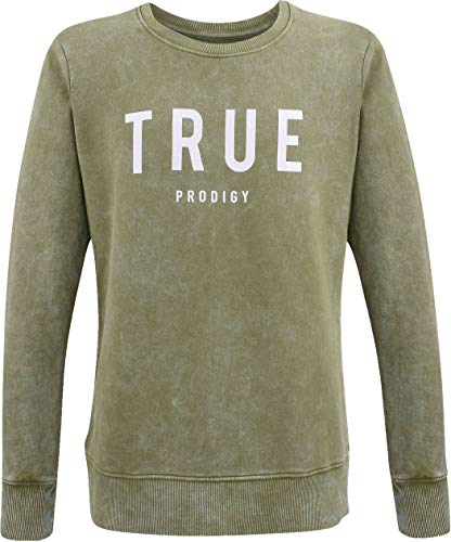 trueprodigy Casual Hombre Marca Sudadera con impresión de Logotipo Estampada Ropa Retro Vintage Rock Vestir Moda Manga Larga Slim Fit Designer Fashion Sueter Hoodie, Colores:Khaki, Tamaño:L