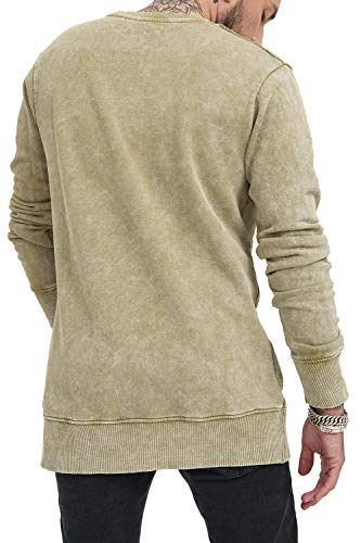 trueprodigy Casual Hombre Marca Sudadera con impresión de Logotipo Estampada Ropa Retro Vintage Rock Vestir Moda Manga Larga Slim Fit Designer Fashion Sueter Hoodie, Colores:Khaki, Tamaño:L