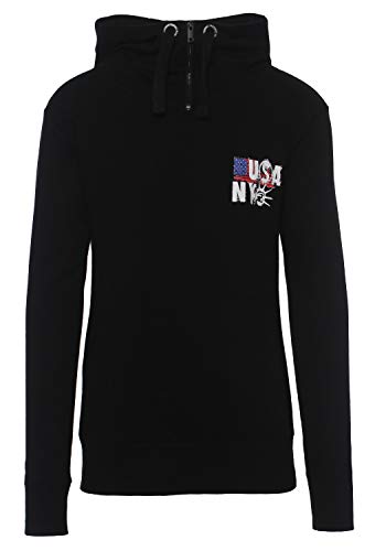 trueprodigy Casual Hombre Marca Sudadera con impresión Estampada Ropa Retro Vintage Rock Vestir Moda con Capucha Manga Larga Slim Fit Designer Fashion Sudadera Hoodie, Colores:Black, Tamaño:S