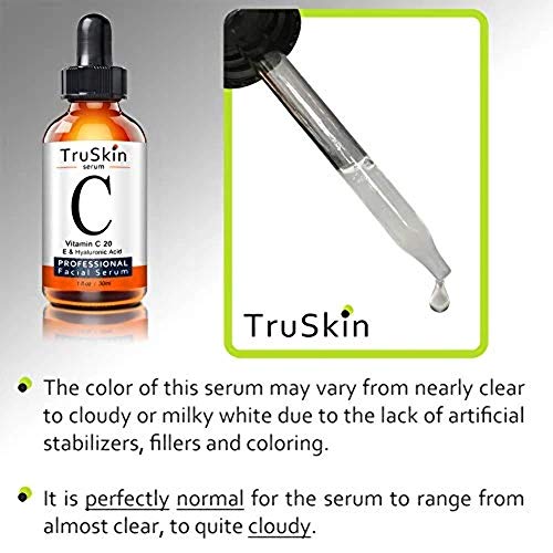 TruSkin Naturals - Sérum de vitamina C para el rostro, sérum facial orgánico antienvejecimiento con ácido hialurónico. Envase de 30 ml