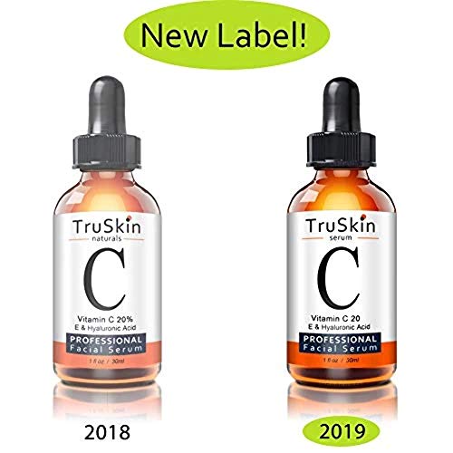 TruSkin Naturals - Sérum de vitamina C para el rostro, sérum facial orgánico antienvejecimiento con ácido hialurónico. Envase de 30 ml