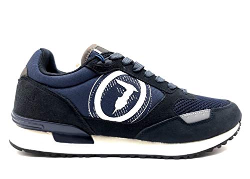 TRUSSARDI JEANS by Trussardi Pentas Nylon/PU Suede, Zapatillas de Gimnasio para Hombre, Navy Blue, 38 EU