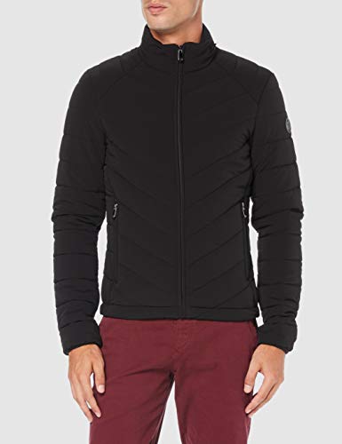 Trussardi Jeans Mid Collar Slim Fit Nylon Stre Abrigo, Negro (Black K299), Medium (Talla del Fabricante: 48) para Hombre