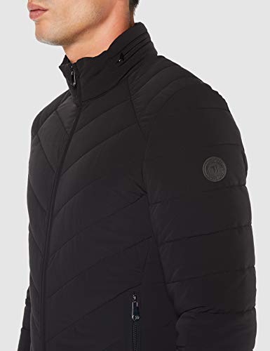 Trussardi Jeans Mid Collar Slim Fit Nylon Stre Abrigo, Negro (Black K299), Medium (Talla del Fabricante: 48) para Hombre