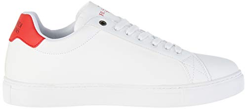 Trussardi Jeans Sneaker ECOLEATHER Perforated, Oxford Plano para Hombre, W704, 42 EU