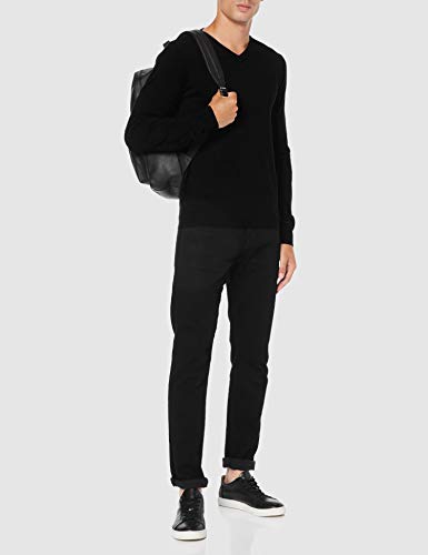 Trussardi Jeans V Neck Ribs Slim Fit Viscose N Jersey, Negro (Black K299), X-Large para Hombre