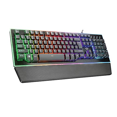 Trust Gaming GXT 860 Thura - Teclado Gaming LED semi mecánico, color negro